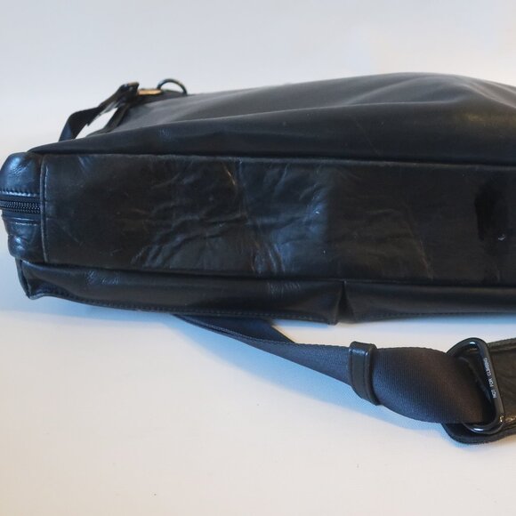 Womens Porter Yoshida & Co Japan Black Leather Messenger Laptop Briefcase Bag - Picture 8 of 16